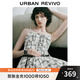 UR2025秋季新款女裝時尚休閑撞色花苞吊帶連衣裙UYV750045 米白格子 (偏短) S
