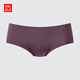 優(yōu)衣庫女裝AIRism無(wú)痕短褲/空氣衣普通腰三角內褲 新款479198 19 酒紅色 M