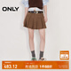 ONLY2025秋季新款淑女風A字百褶裙短裙牛仔半身裙女|125137017 H6Z焦糖色 M