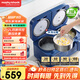摩飛電器（Morphyrichards）雙膽電飯煲電飯鍋 家用3-4人多功能2+2L雙膽雙控電壓力鍋煮飯微壓低糖煲湯鍋MR8501藍