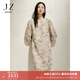 玖姿·安娜蔻優(yōu)雅淑女風(fēng)桑蠶絲絲絨燒花寬松連衣裙女2025春季新款 花杏色 M
