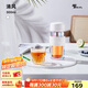 SIMELO施美樂(lè )抑菌純鈦茶水分離杯女雙層玻璃杯純鈦濾網(wǎng)泡茶杯 清風(fēng) 300ml /茶水分離/純鈦濾網(wǎng)