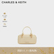 CHARLES&KEITH奶油色柔軟手提斜挎波士頓包生日禮物CK2-30271574 Butter Yellow奶油黃色 S