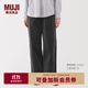 無(wú)印良品（MUJI）女式 彈力 燈芯絨 輕便直筒褲 褲子女款25年秋季女裝BE1Y5A5A 深灰色 L (165/70A)