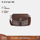 蔻馳（COACH）【品牌直供】女士AMELIA織物配皮單肩斜挎包棕色拼色CU982