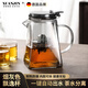 宜樂舒德國泡茶壺單壺茶水分離組合一體一鍵濾茶耐高溫泡茶家用辦公室 透明色750ML+透明杯6只