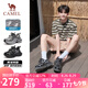 駱駝（CAMEL）老爹鞋男款銀月舒適厚底增高休閑鞋 L24A283742AM 黑/銀 41 