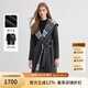 SCOFIELD女連帽格紋雙面呢毛呢大衣外套秋冬新款 灰色 XS 155