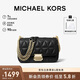 MICHAEL KORS禮物輕奢MK女包SLOAN皮質(zhì)鏈條單肩斜挎包小號(hào)黑色/金色