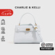 CHARLIE&KELLI CK品牌輕奢包包女包鱷魚紋凱莉包女款手提斜挎包七夕情人節(jié)禮物 天空藍(lán)【代寫賀卡 贈品牌禮袋】