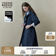 Teenie Weenie小熊女裝風(fēng)衣2025春新款優(yōu)雅氣質(zhì)時尚通勤中長款外套 藏青色 M