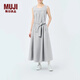 無(wú)印良品（MUJI） IDEE 女式 泡泡紗 無(wú)袖連衣裙 女裝裙子夏季長(cháng)裙 GAD62C4S 淺灰色 均碼 165/88A