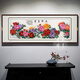蘇繡花開(kāi)富貴客廳掛畫(huà)牡丹花國畫(huà)刺繡沙發(fā)背景墻畫(huà)高級上檔次湘繡 《花開(kāi)富貴-經(jīng)典款》精品蘇繡畫(huà) 85x205cm 高端實(shí)木立體框