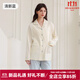 婧麒（JOYNCLEON）7A抗菌月子服春秋新款孕婦產(chǎn)后喂奶100%純棉家居服開(kāi)衫睡衣套裝 湖水藍 XL碼
