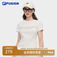 FILA FUSION斐樂潮牌女裝針織短袖衫2025夏季新款時尚修身短袖T恤 云白色-WT M 165/84A/M