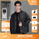 BOY LONDON【迷幻搖滾】秋季男女同款滿印金標(biāo)夾克襯衫外套N23901 黑色 L