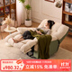 朵拉芭娜云朵電動(dòng)多功能懶人沙發(fā)可睡覺(jué)可躺臥頭等太空單人陽(yáng)臺沙發(fā)椅搖椅 1#薄荷綠貓抓皮&米白雪尼爾 電動(dòng)伸展+USB+搖轉+按摩加熱