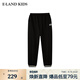 E·LAND KIDS衣戀男童加絨衛褲冬季新品學(xué)院風(fēng)休閑褲子 Black黑色/19 170 cm