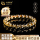 中國黃金（CHINA GOLD）天然黃水晶手串男招財水晶手鏈轉運珠手串情人節生日禮物送男女友 黃水晶手串 約9-10mm【品牌禮盒】