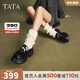 他她（TATA）邢菲同款偵探家英倫厚底樂(lè )福鞋女鞋小皮鞋單鞋秋7OL29CA4 7OL29CA4黑色（一腳蹬款） 37