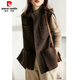 皮爾卡丹（pierre cardin）2025秋冬新款法式雙面呢馬甲女無(wú)袖厚毛呢坎肩外套 咖色 (少量現貨) 2XL 【建議135-155斤】