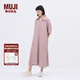 無印良品（MUJI）IDEE 女式 平紋 短袖連衣裙 女裝裙子25年夏季 連身裙 GA45CC5S 煙熏粉色 L (165/88A)