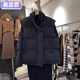 奧霂霖棉服馬甲秋冬新款斜拉鏈外穿韓版無(wú)袖背心立領(lǐng)坎肩外套 黑色 M 105斤以下