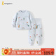 童泰（TONGTAI）寶寶套裝秋冬純棉夾棉嬰兒上衣兒童內衣高腰護肚褲子藍色90cm