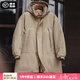 馬登工裝 美式復古PCU連帽棉服戶外登山中長款派克服加厚棉襖大衣男冬 卡其色 M