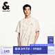 杰克·瓊斯（JACK&JONES）男裝春夏季新款簡約純棉滿印寬松短袖T恤男情侶同款小眾個性T恤 A03白帽灰 常規(guī) XS (165)