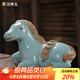金鑲玉 功夫茶具茶寵擺件 茶具配件仿宋汝瓷開片非紫砂可養(yǎng)馬上有錢茶寵