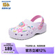 Skechers斯凱奇商場同款女童休閑一腳蹬洞洞鞋夏季新款閃燈涼拖鞋308406L 白色/多彩色/WMLT 30