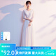 大合唱服演出服女長(zhǎng)裙成人舞臺(tái)服裝合唱團(tuán)學(xué)生詩(shī)歌朗誦禮服連衣裙 白色【團(tuán)體表演合唱服】 2XL