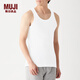 無(wú)印良品（MUJI） 男式 無(wú)縫羅紋編織背心 2件裝 男士男款打底 25年夏季 白色 FA17CC5S L (175/100A)