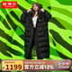坦博爾羽絨服女運動潮流聯(lián)名輕盈加厚長款連帽外套TB235830 黑色 160 