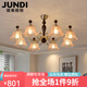 珺蒂中古風(fēng)美式吊燈客廳燈后現(xiàn)代簡(jiǎn)約復(fù)古餐廳吊燈簡(jiǎn)歐式臥室家用燈具 8頭-配全光譜三色光源
