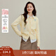 茵曼2025秋冬女裝新款甜美立體撞色蝴蝶結(jié)開衫毛衣寬松針織衫外套 黃色 L