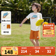 NIKE 耐克童裝男童短袖T恤短褲2件套2025夏季新款兒童純棉套裝小嬰童 鎘黃 120 /60 【建議身高110-116cm】