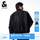 杰克·瓊斯（JACK&JONES）25年男裝秋季外套男士棒球領(lǐng)寬松休閑重磅刺繡夾克外套飛行員夾克 黑色E41 M (175)