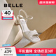 百麗（Belle）氣質(zhì)一字帶涼鞋女商場(chǎng)同款真皮粗跟涼鞋D6L1DBL5 米白 36 (230mm)