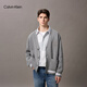 Calvin KleinJeans25秋季新款男士休閑學(xué)院ck字母提花紐扣V領(lǐng)針織開衫4RD389G P7E-英雄灰 S