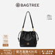 BAGTREE包包樹(shù)云采包2025年新款植鞣皮抽繩水桶包通勤斜挎腋下單肩包禮物 黑色-小號 贈無(wú)事牌包掛 高級小眾