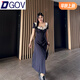 DGOV純欲風蕾絲法式拼接修身顯瘦辣妹連衣裙女夏季韓版收腰顯瘦長裙子 長裙 M 推薦90-110斤