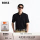BOSS博斯【禮物】【100%棉】男士2025夏款徽標印花棉質(zhì) Polo 衫 001-黑色 L