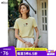 Olrain歐芮兒珠片繡刺繡圓領(lǐng)黃色T恤女春季2025新款寬松休閑上衣 芥末黃 M