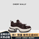 CHERY KALLY【城市探險(xiǎn)】氣質(zhì)厚底老爹鞋女士2025新款春夏真皮休閑增高鞋子 咖啡色 37