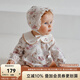 OAK FAMILY早春新品新生兒長袖三角包屁衣娃娃領(lǐng)居家嬰幼兒純棉爬服寶寶哈衣 薔薇王國 （不含帽子） 80cm （推薦9~18個(gè)月）