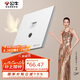 公牛（BULL）開(kāi)關(guān)插座G57蝶翼超薄二位電腦帶電視六類大面板插座G57T223暮雪白