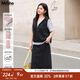 MsShe【假兩件套裝】大碼女裝2025秋裝胖mm短袖/長(cháng)袖T恤半身裙 短袖款-黑色現貨 4XL