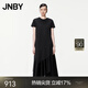 JNBY/江南布衣春夏連衣裙棉質(zhì)圓領(lǐng)短袖A型氣質(zhì)設計感優(yōu)雅5O4G12810 001/本黑 M